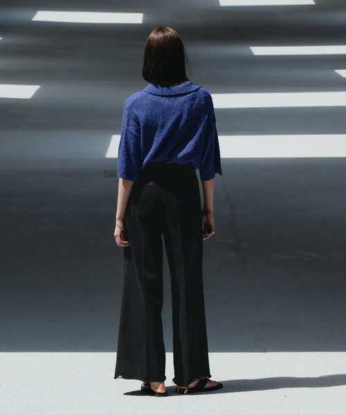 selle glant（セレグランテ）の「CUT OFF WIDE STRAIGHT DENIM PANTS/カットオフワイドストレートデニムパンツ（デニムパンツ・メンズ・サックスブルー/ブラック/ダークグレー/ダークインディゴブルー/ブラウン/ブルーグリーン・SMALL/MEDIUM/LARGE）」の15枚目の写真