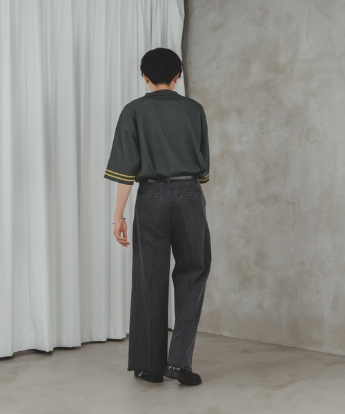 selle glant（セレグランテ）の「CUT OFF WIDE STRAIGHT DENIM PANTS/カットオフワイドストレートデニムパンツ（デニムパンツ・メンズ・サックスブルー/ブラック/ダークグレー/ダークインディゴブルー/ブラウン/ブルーグリーン・SMALL/MEDIUM/LARGE）」の21枚目の写真