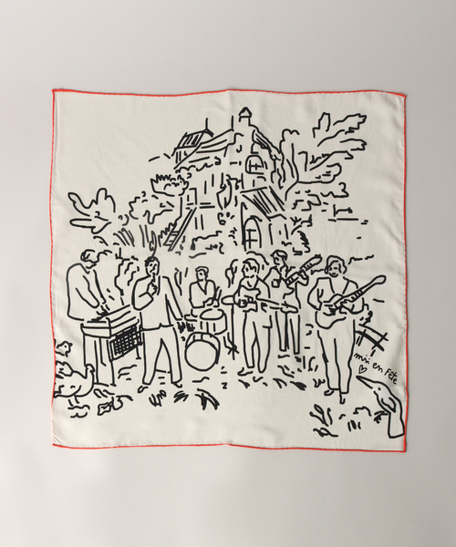 mii（ミー）の「【Mii / ミイ】 SCREEN PRINTED SQUARE SCARF：スカーフ（バンダナ/スカーフ・レディース・ホワイト系その他・SMALL）」の8枚目の写真