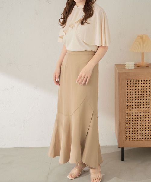 Ambre Neige（アンブルネージュ）の「アシメケープ付きトップス／【WEB/EC限定商品】（Tシャツ/カットソー・レディース・オフホワイト/アイボリー・FREE）」の12枚目の写真