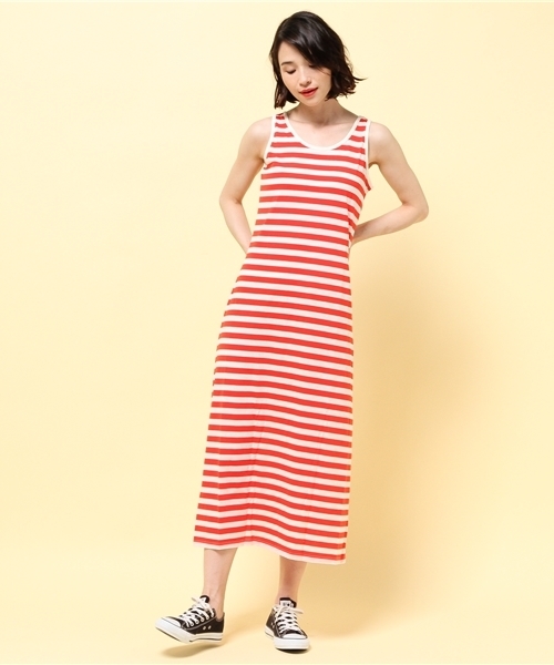 GIORDANO（ジョルダーノ）の「[GIORDANO]サマーカットマキシワンピース（ワンピース・レディース・ブラック/グレー/ブラック×ホワイト/ヘザ－グレー/ブルー/ネイビー/ホワイト系その他/ホワイト×ブルー/ホワイト×ネイビー・MEDIUM/LARGE）」の3枚目の写真