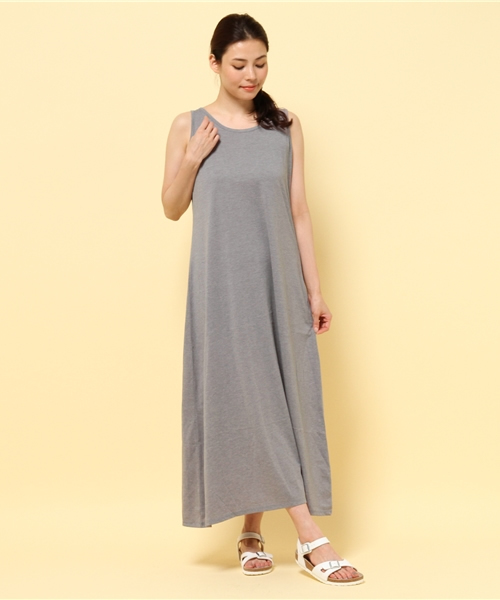 GIORDANO（ジョルダーノ）の「[GIORDANO]サマーカットマキシワンピース（ワンピース・レディース・ブラック/グレー/ブラック×ホワイト/ヘザ－グレー/ブルー/ネイビー/ホワイト系その他/ホワイト×ブルー/ホワイト×ネイビー・MEDIUM/LARGE）」の6枚目の写真