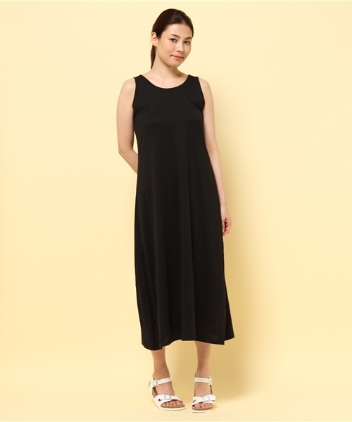 GIORDANO（ジョルダーノ）の「[GIORDANO]サマーカットマキシワンピース（ワンピース・レディース・ブラック/グレー/ブラック×ホワイト/ヘザ－グレー/ブルー/ネイビー/ホワイト系その他/ホワイト×ブルー/ホワイト×ネイビー・MEDIUM/LARGE）」の4枚目の写真