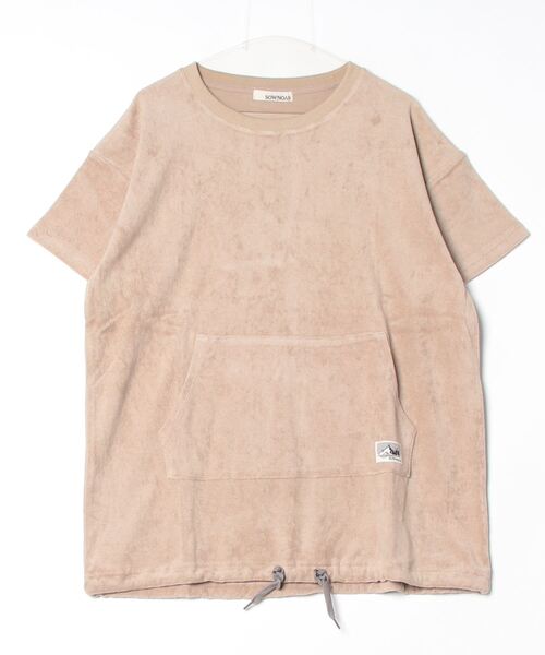 MASSIVE STORE(マッシブストア)の「【sownoas/サウノアーズ】パイルTSH(Tシャツ/カットソー・レディース・カーキ/ネイビー/ベージュ/キャメル/グレー・M/L)」の3枚目の写真