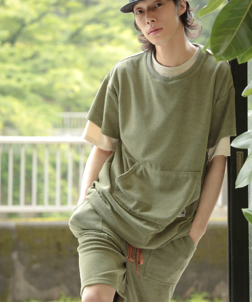 MASSIVE STORE(マッシブストア)の「【sownoas/サウノアーズ】パイルTSH(Tシャツ/カットソー・レディース・カーキ/ネイビー/ベージュ/キャメル/グレー・M/L)」の1枚目の写真