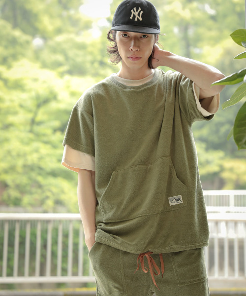 MASSIVE STORE(マッシブストア)の「【sownoas/サウノアーズ】パイルTSH(Tシャツ/カットソー・レディース・カーキ/ネイビー/ベージュ/キャメル/グレー・M/L)」の14枚目の写真