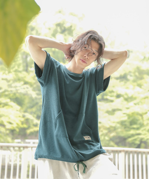 MASSIVE STORE(マッシブストア)の「【sownoas/サウノアーズ】パイルTSH(Tシャツ/カットソー・レディース・カーキ/ネイビー/ベージュ/キャメル/グレー・M/L)」の8枚目の写真