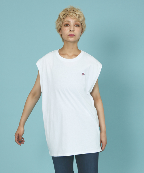 JEMORGAN(ジェーイーモーガン)の「【JEMORGAN/ジェーイーモーガン】ワッペン付きビックサイズノースリーブ(Tシャツ/カットソー・メンズ・ブラック/ホワイト/ライトグレー/ピンク/ネイビー/ベージュ/グリーン・LL/M/L)」の1枚目の写真