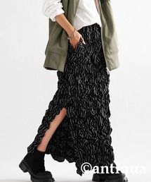 antiqua（アンティカ）の「ストライプ柄シャーリングスカート（スカート）」