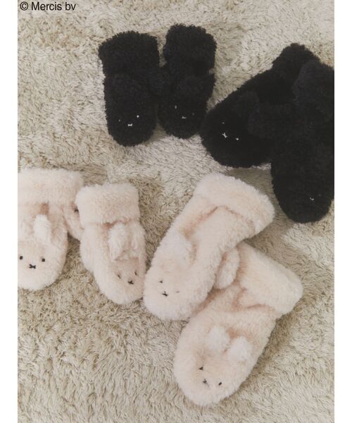 merry jenny（メリージェニー）の「mocomoco miffy miton（手袋・レディース・アイボリー/ブラック・FREE）」の12枚目の写真