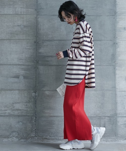 GEVS.（ジェイヴィス）の「＜大きいサイズ＞ リブ配色ポケット付ボーダーカットソー GEVS.（Tシャツ/カットソー・レディース・ブラック系/ホワイト系・L/LL/3L/4L/5L）」の20枚目の写真