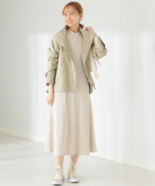 B:MING by BEAMS（ビーミングバイビームス）の「B:MING by BEAMS / リブ モックネック ワンピース（ワンピース・レディース・ブラック/ライトベージュ・FREE）」の20枚目の写真