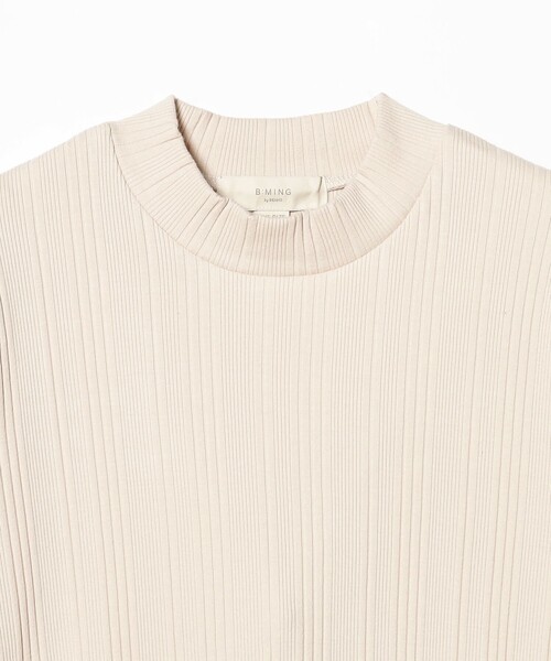 B:MING by BEAMS（ビーミングバイビームス）の「B:MING by BEAMS / リブ モックネック ワンピース（ワンピース・レディース・ブラック/ライトベージュ・FREE）」の8枚目の写真