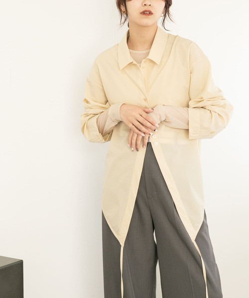 ブラウス シャツ 「PLUS」マルチウェイデザインシャツ レディース セール】【PLUS】マルチウェイデザインシャツ（シャツ/ブラウス