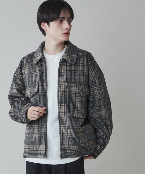 LUCY（ルーシー）の「LUCY/ニットメルトン ZIPブルゾン（ブルゾン・メンズ・ベージュ/その他1/その他2/ブルー/ダークブラウン/ブラック・MEDIUM/LARGE）」の6枚目の写真