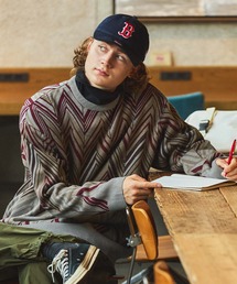 EMMA CLOTHES（エマクローズ）の「ジャガードランダムクラシックヘリンボーンクルーネックニット EMMA CLOTHES（ニット/セーター・メンズ）」