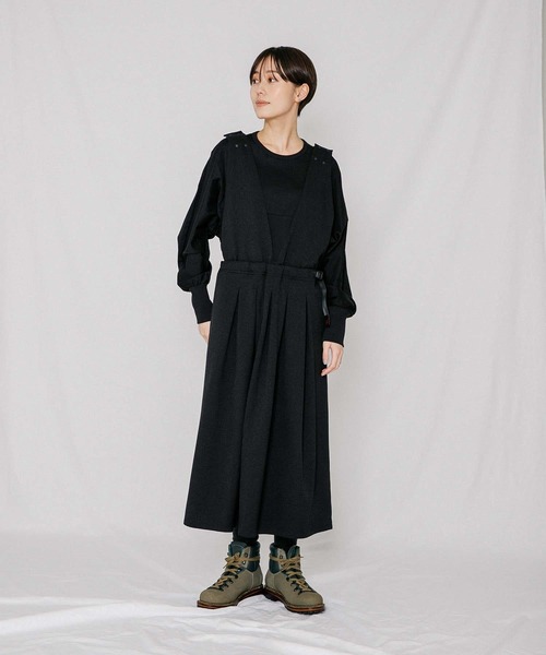 Gramicci(グラミチ)の「『イージーケア』『別注』GRAMICCI アクティブジャンパースカート(サロペット/オーバーオール・レディース・ブラウン/ブラック・ONE SIZE)」の9枚目の写真