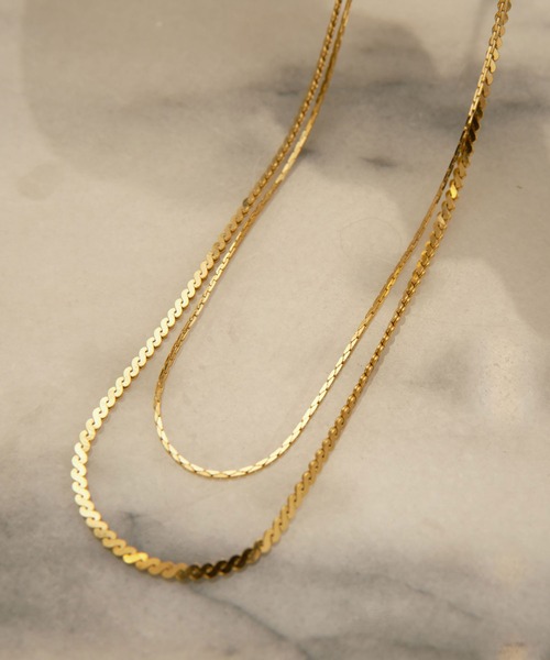 CIAOPANIC（チャオパニック）の「【Keyon/キーオン】Lithe / スネーク２連ネックレス（ネックレス・レディース・ゴールド・FREE）」の6枚目の写真