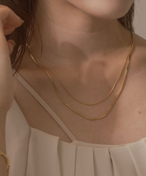 CIAOPANIC（チャオパニック）の「【Keyon/キーオン】Lithe / スネーク２連ネックレス（ネックレス・レディース・ゴールド・FREE）」の2枚目の写真