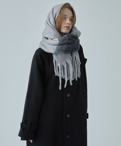 Large Mohair Touch Big Volume Fringe Muffler/大判モヘアタッチ