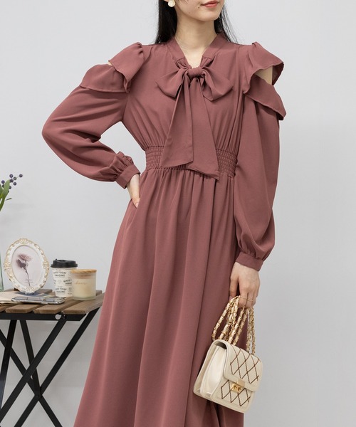 pumpkin port（パンプキンポート）の「肩あき ボウタイリボン