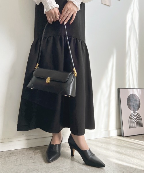 Futier land（フューティアランド）の「ダッシュできる切替ポインテッドトゥパンプス（パンプス・レディース・ブラック/アイボリー・36/37/38/40/39）」の6枚目の写真