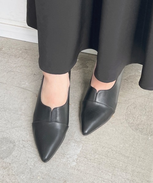 Futier land（フューティアランド）の「ダッシュできる切替ポインテッドトゥパンプス（パンプス・レディース・ブラック/アイボリー・36/37/38/40/39）」の9枚目の写真