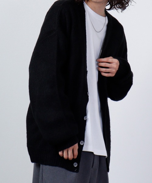 SUGGESTION(サジェッション)の「SUGGESTION モヘア風起毛ニットカーデ(カーディガン/ボレロ・メンズ・ベージュ/マスタード/テラコッタ/グリーン/ブルー/ブラック・M/L)」の8枚目の写真