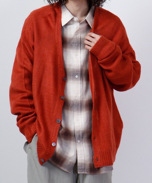 SUGGESTION(サジェッション)の「SUGGESTION モヘア風起毛ニットカーデ(カーディガン/ボレロ・メンズ・ベージュ/マスタード/テラコッタ/グリーン/ブルー/ブラック・M/L)」の17枚目の写真