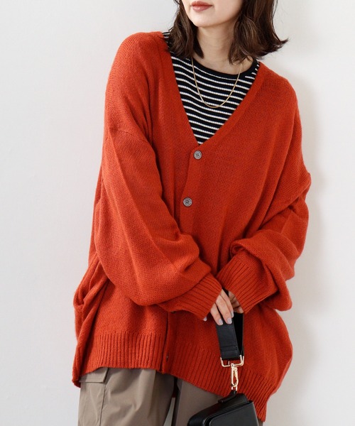 SUGGESTION(サジェッション)の「SUGGESTION モヘア風起毛ニットカーデ(カーディガン/ボレロ・メンズ・ベージュ/マスタード/テラコッタ/グリーン/ブルー/ブラック・M/L)」の21枚目の写真
