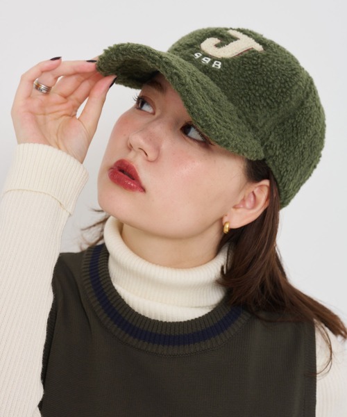 TINA：JOJUN（ティーナジョジュン）の「ロゴ付き ボアキャップ TINA：JOJUN（キャップ・レディース・アイボリー/カーキ・F）」の8枚目の写真