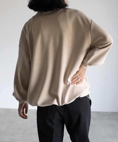 CREARE -LINO-（クレアーレリノ）の「スウェードポンチ  ルーズ プルオーバー<ユニセックス>（スウェット・メンズ・ブラック/グレイッシュベージュ/チャコールグレー・L/M）」の14枚目の写真