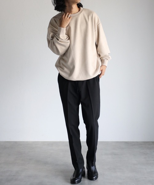 CREARE -LINO-（クレアーレリノ）の「スウェードポンチ  ルーズ プルオーバー<ユニセックス>（スウェット・メンズ・ブラック/グレイッシュベージュ/チャコールグレー・L/M）」の16枚目の写真