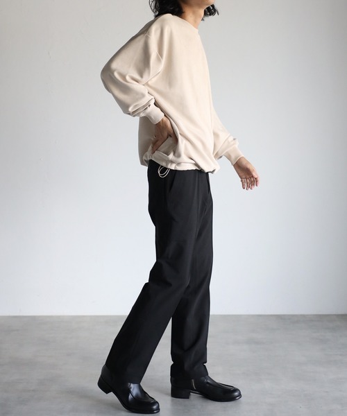CREARE -LINO-（クレアーレリノ）の「スウェードポンチ  ルーズ プルオーバー<ユニセックス>（スウェット・メンズ・ブラック/グレイッシュベージュ/チャコールグレー・L/M）」の19枚目の写真