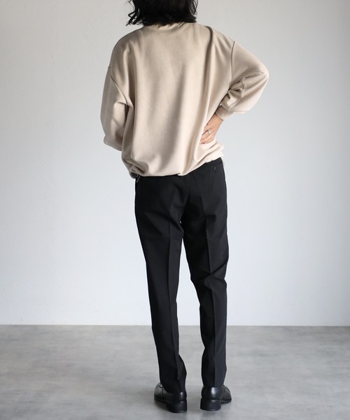 CREARE -LINO-（クレアーレリノ）の「スウェードポンチ  ルーズ プルオーバー<ユニセックス>（スウェット・メンズ・ブラック/グレイッシュベージュ/チャコールグレー・L/M）」の18枚目の写真