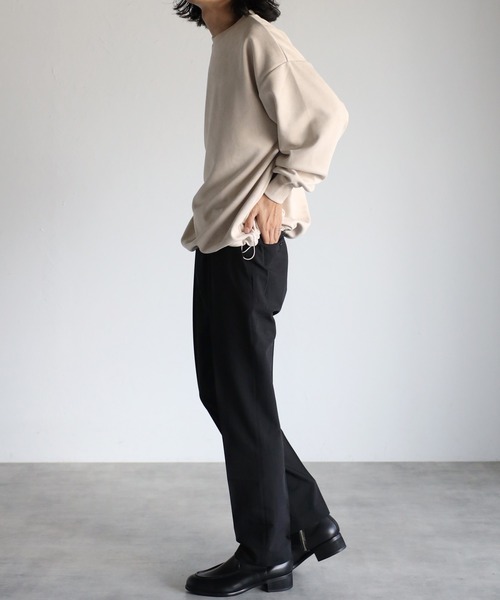 CREARE -LINO-（クレアーレリノ）の「スウェードポンチ  ルーズ プルオーバー<ユニセックス>（スウェット・メンズ・ブラック/グレイッシュベージュ/チャコールグレー・L/M）」の17枚目の写真