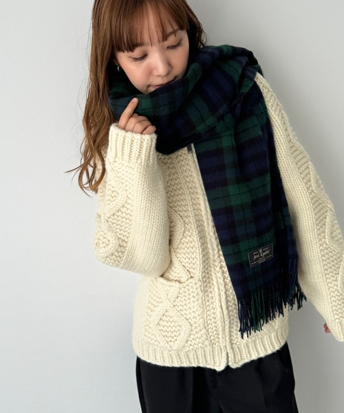 CANAL JEAN（キャナルジーン）の「El mar　タータンチェックストール（ストール/ショール・レディース・グリーン・ONE SIZE）」の5枚目の写真