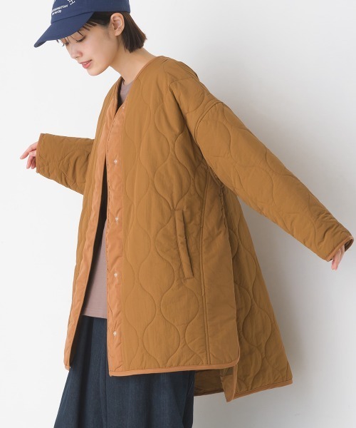 OMNES（オムネス）の「オニオンキルトノーカラーブルゾン（ブルゾン・レディース・ブラック/カーキ/ブラウン/キャメル・FREE）」の4枚目の写真