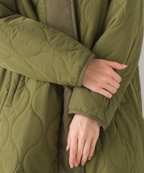 OMNES（オムネス）の「オニオンキルトノーカラーブルゾン（ブルゾン・レディース・ブラック/カーキ/ブラウン/キャメル・FREE）」の7枚目の写真