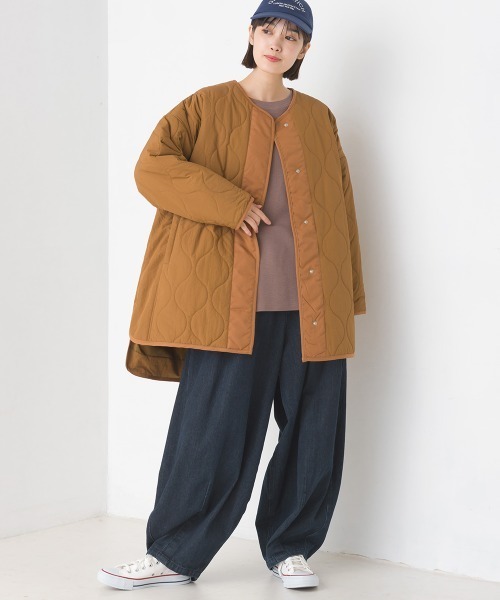 OMNES（オムネス）の「オニオンキルトノーカラーブルゾン（ブルゾン・レディース・ブラック/カーキ/ブラウン/キャメル・FREE）」の15枚目の写真