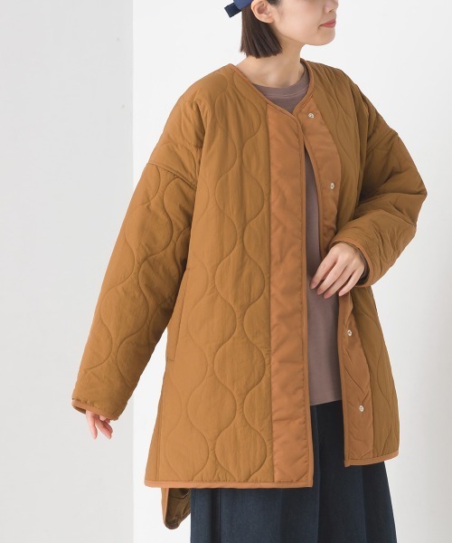 OMNES（オムネス）の「オニオンキルトノーカラーブルゾン（ブルゾン・レディース・ブラック/カーキ/ブラウン/キャメル・FREE）」の13枚目の写真