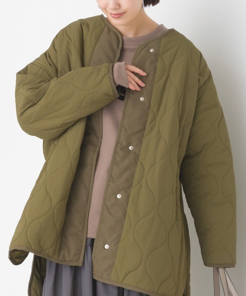 OMNES（オムネス）の「オニオンキルトノーカラーブルゾン（ブルゾン・レディース・ブラック/カーキ/ブラウン/キャメル・FREE）」の21枚目の写真