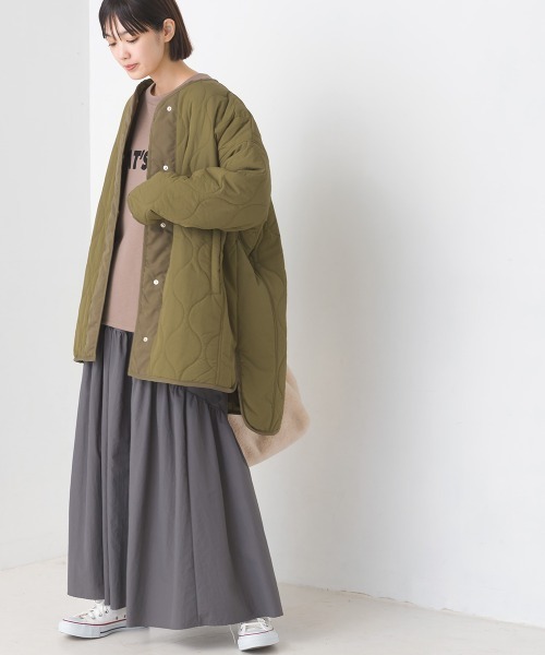 OMNES（オムネス）の「オニオンキルトノーカラーブルゾン（ブルゾン・レディース・ブラック/カーキ/ブラウン/キャメル・FREE）」の20枚目の写真