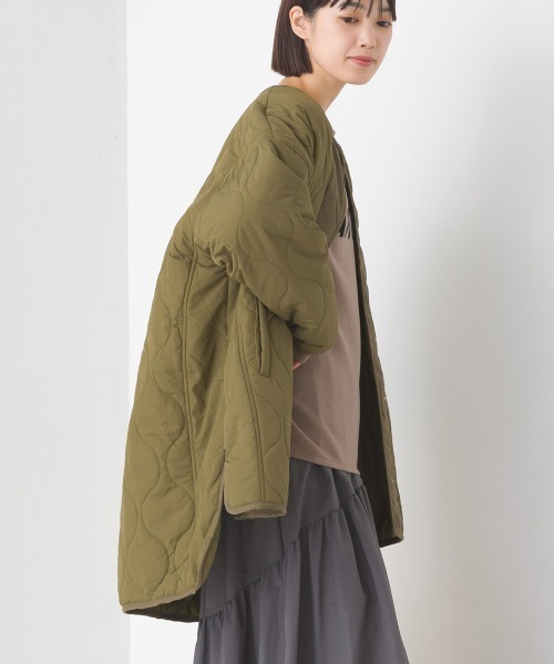 OMNES（オムネス）の「オニオンキルトノーカラーブルゾン（ブルゾン・レディース・ブラック/カーキ/ブラウン/キャメル・FREE）」の17枚目の写真