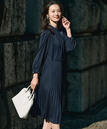 23区 長袖ワンピース セール】 【VERYコラボ】トリアセダブルジョーゼット つけ襟