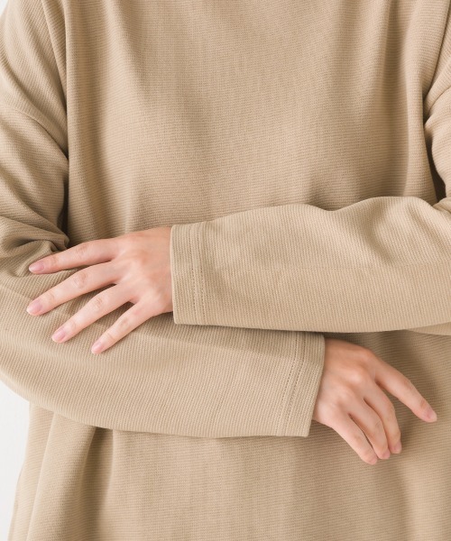 OMNES（オムネス）の「リップルダブルフェイス長袖Tシャツ（Tシャツ/カットソー・レディース・ホワイト/ブラック/グレー/ベージュ/モカ/ブルー/ピンク・FREE）」の9枚目の写真