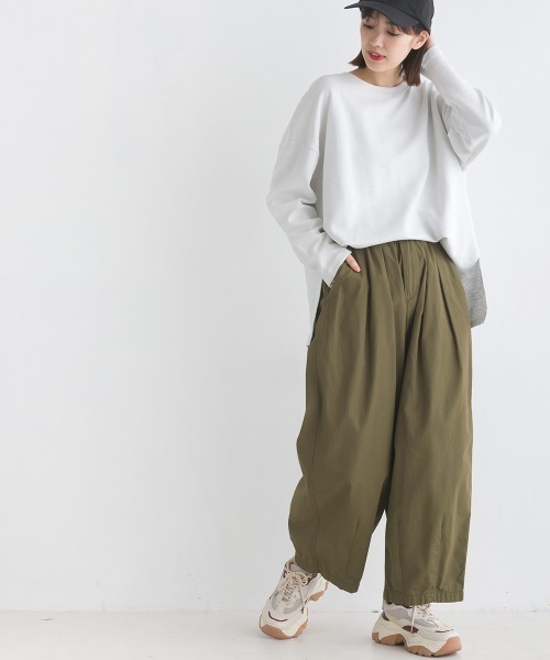 OMNES（オムネス）の「リップルダブルフェイス長袖Tシャツ（Tシャツ/カットソー・レディース・ホワイト/ブラック/グレー/ベージュ/モカ/ブルー/ピンク・FREE）」の12枚目の写真