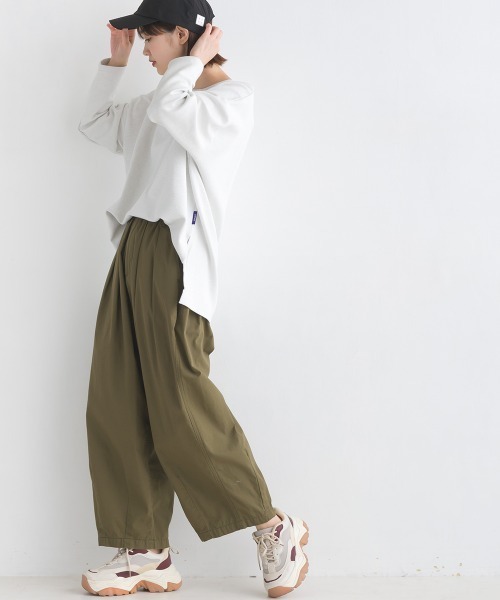 OMNES（オムネス）の「リップルダブルフェイス長袖Tシャツ（Tシャツ/カットソー・レディース・ホワイト/ブラック/グレー/ベージュ/モカ/ブルー/ピンク・FREE）」の16枚目の写真