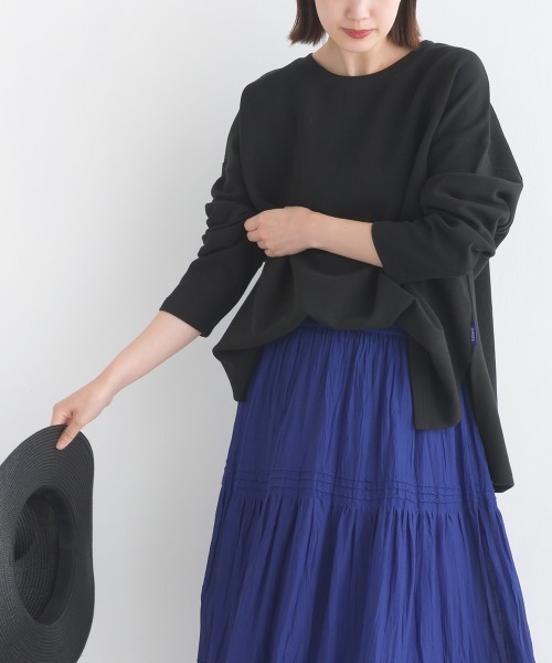 OMNES（オムネス）の「リップルダブルフェイス長袖Tシャツ（Tシャツ/カットソー・レディース・ホワイト/ブラック/グレー/ベージュ/モカ/ブルー/ピンク・FREE）」の17枚目の写真