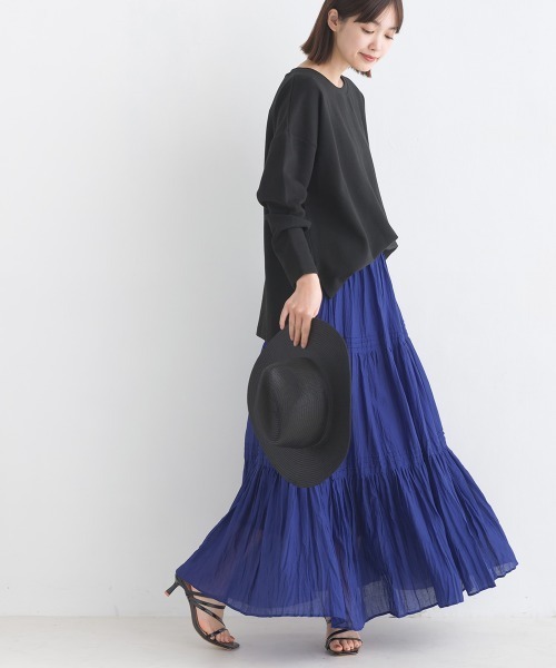 OMNES（オムネス）の「リップルダブルフェイス長袖Tシャツ（Tシャツ/カットソー・レディース・ホワイト/ブラック/グレー/ベージュ/モカ/ブルー/ピンク・FREE）」の21枚目の写真